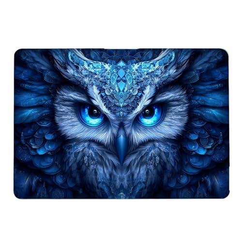 Yicomon Compatibile con MacBook Air 15 pollici 2023 Chip M2 modello A2941, custodia rigida in plastica per Mac Air 15 con Touch ID (2023) - Gufo occhi blu