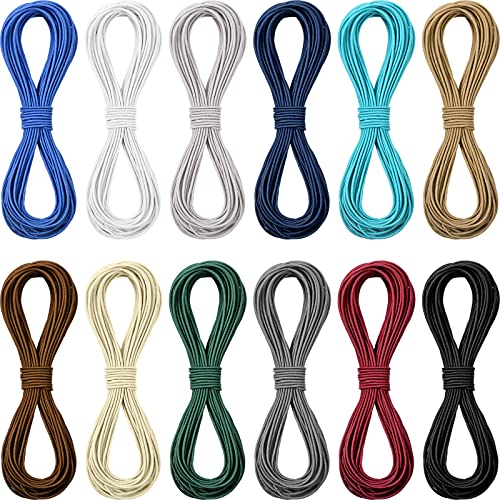 Boao 131 Yards Multicolor Beading Elastic Cord 1mm for Jewelry Making and Sewing Elastic String Stretch Bead Cord for Sewing and Friendship Bracelets Anklet Necklace Journals(Dark Colors)
