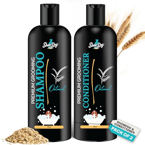 605Products Premium Dog Shampoo & Conditioner - Gentle Formula for Itchy & Sensitive Skin, Puppy Odor Eliminator, Natural Moisturizer (10oz)- Oatmeal