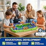 Mini Foosball Table Game for Kids, Tabletop Soccer Game for Ages 3+ | Four Flipper Buttons Let Kids Aim Shots on a Sloped Field While a Goal Bell and Scoreboard Bring Real Match Excitement
