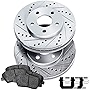 PowerSport Rear Brakes and Rotors Kit |Rear Brake Pads| Brake Rotors and Pads| Ceramic Brake Pads and Rotors |fits 2012-2021 Subaru Crosstrek, Forester, Impreza, XV Crosstrek