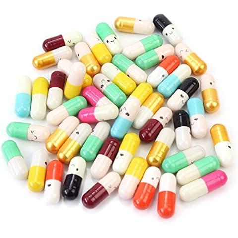 La Tartelette Message in a Bottle Capsule Letter Cute Love Friendship Half Color Pill, Plastic, Assorted Color - 50 Pcs Cover
