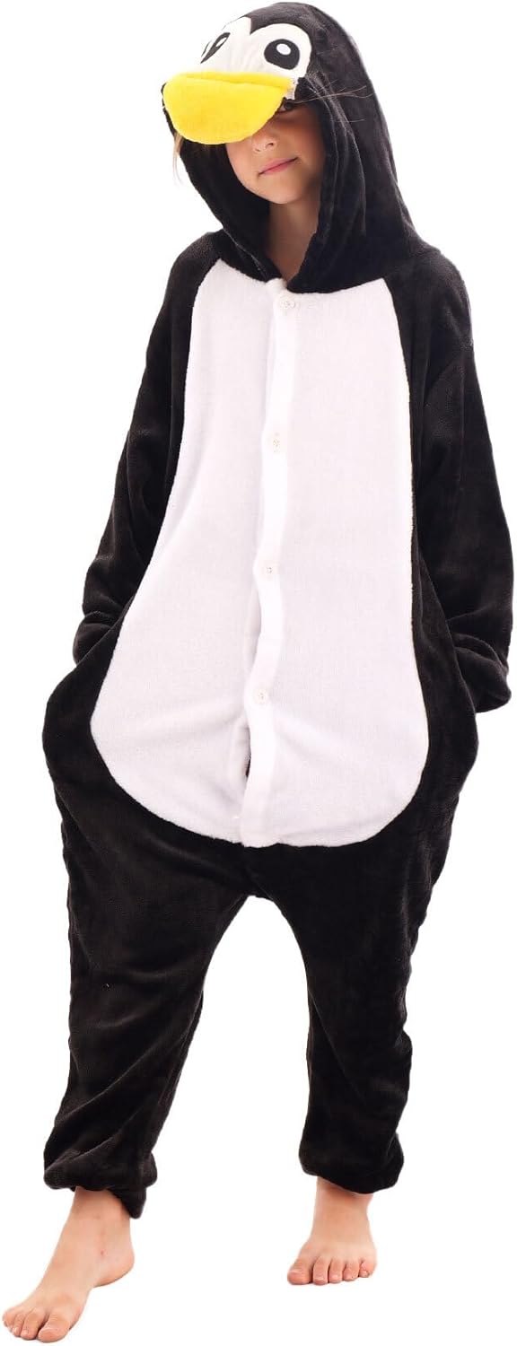 Animal Hooded Onesie Costume for Kids Adults Boys Girls Halloween Easter Mens Womens Cosplay Outfit Kit Penguin - Image 6