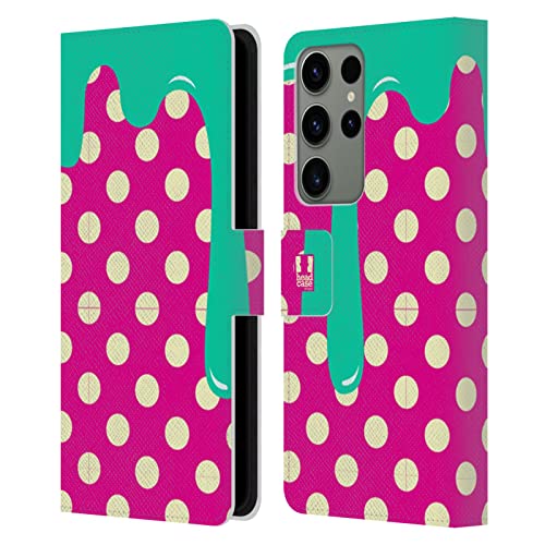 Étui cuir Galaxy S23 Ultra 5G antichoc portefeuille à motif pointillé