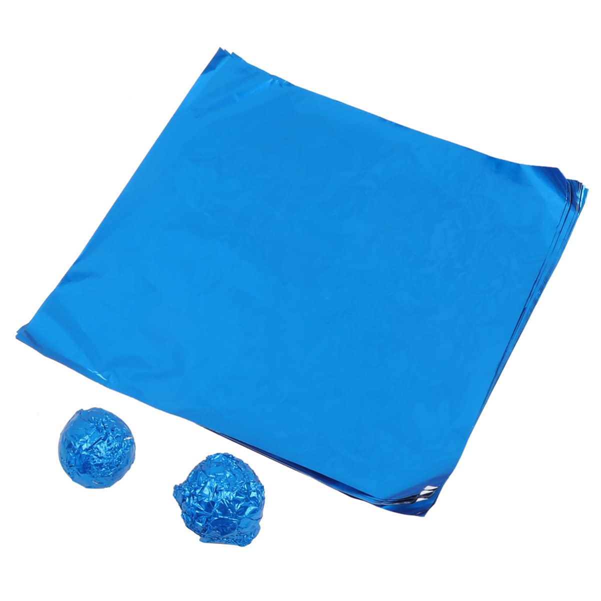 KisangelAluminum Foil Paper 100pcs Blue Metallic Sheets for Art Crafts & Food Wrap (20x20cm)