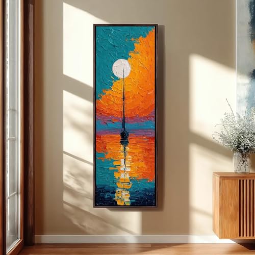 Voilier océan tableau vertical : évadez-vous avec cette peinture côtière pour salon