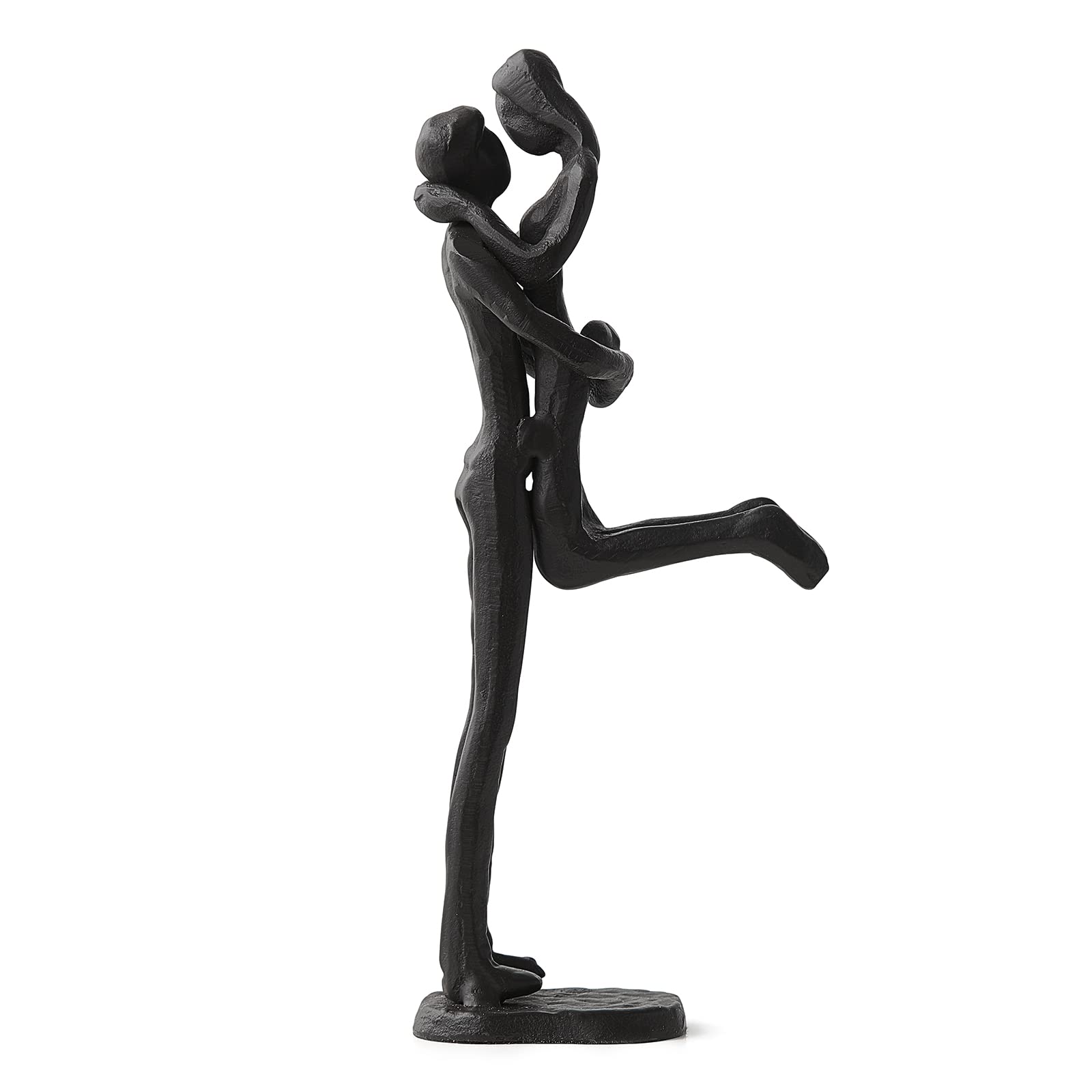 Iron Couple Statues Abstract Art Sculpture Black Lover Hugging Collectible Figurines for Home Decor Living Room Office Shelf Decorations, Wedding Anniversary Valentines Day Gifts for Him Her Kids