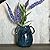 Tanvecle Blue Ceramic Vase with 2 Handles, Modern Farmhouse Vase for Home Decor, Rustic Terracotta Vase, Decorative Pottery Flower Vase, Clay Small Vase, Centerpieces for Dining Table - 7 Inch Tall