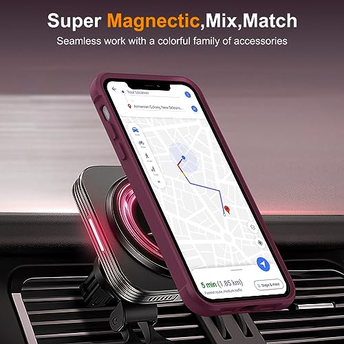 Image of Compatible with iPhone 11 Pro Max Case with Stand 6.5 inch,Wine Red | Matte Translucent Phone Case for iPhone 11 Pro Max,360 Magnetic Ring Stand,Compatible Mag-Safe,Military Grade Protection