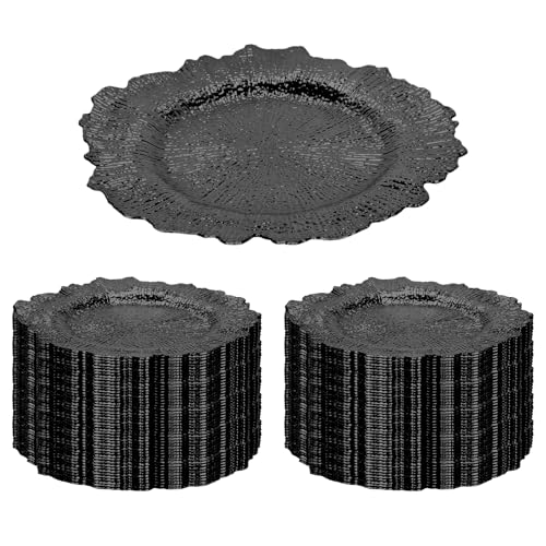 Platos decorativos vintage reutilizables 12.2 in, pack 100 unidades