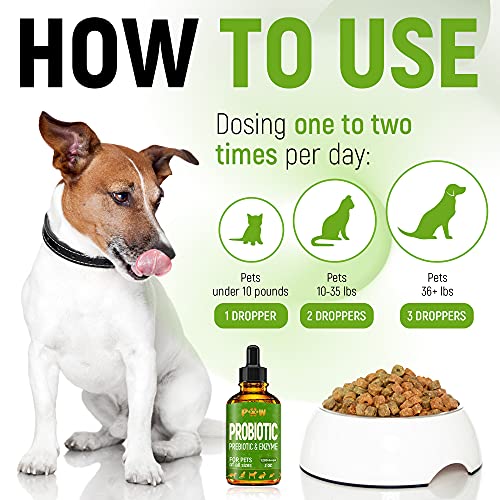 Liquid Probiotics for Dogs & Cats of All Ages | Dog Probiotics to Provide Digestion Balance | Prebiotic Blend for Harmonious Food Absorption | 3 Billion CFU | Herbal Flavor | 2 Oz