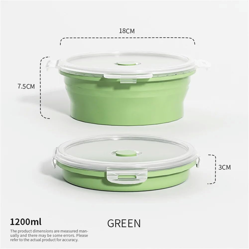DYRBF - Set di contenitori per alimenti in silicone, pieghevoli, insalatiera con coperchio, portatile