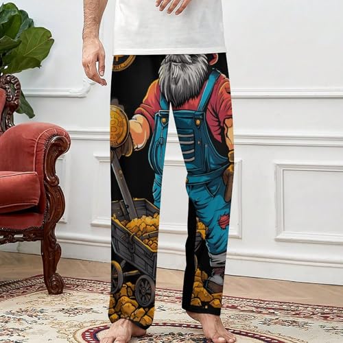Bitcoin Miner Men's Pajama Pants Lightweight Pjs Bottoms Sleep Lounge Pant with Pocket Drawstring3