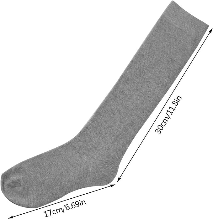 Image of WKLOUYHE Unisex Kid's School Uniform Cotton Knee High Socks Pack Of 06