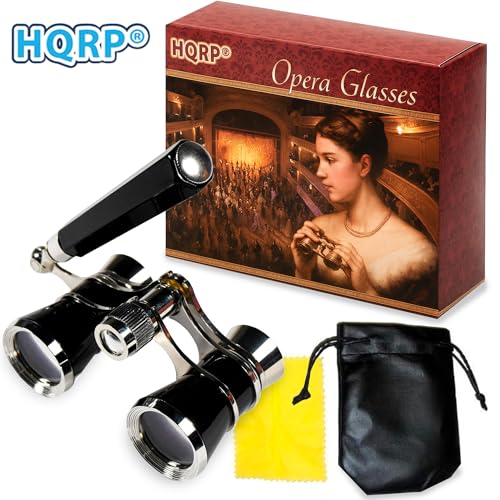 HQRP Binoculares Opera 3x25 Negro con Plata miniatura 5
