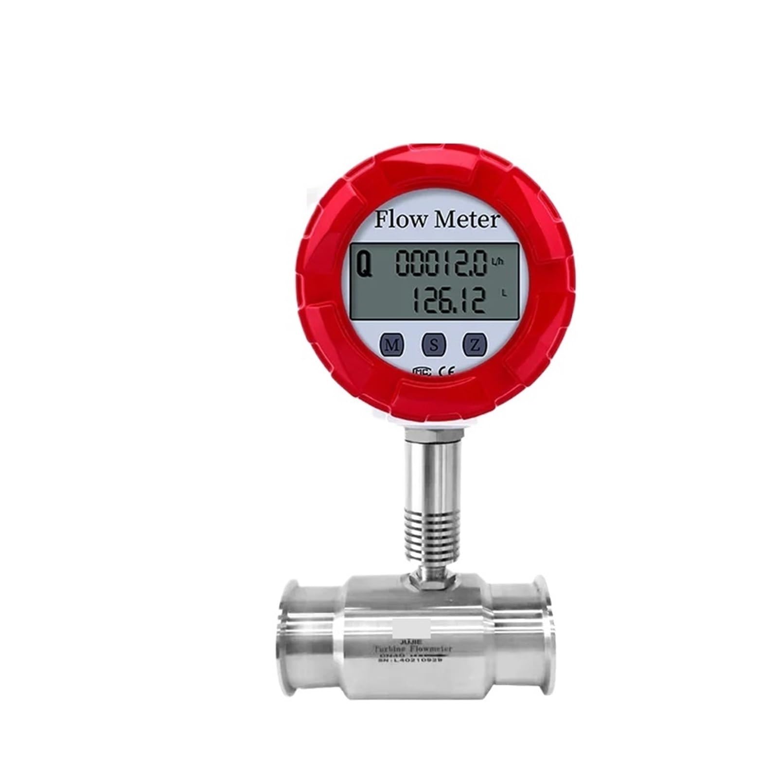 BACYDLPL Water Flow Meter Sensor Water Measurement Tri Clamp Flow Meter(DN20 SS304)