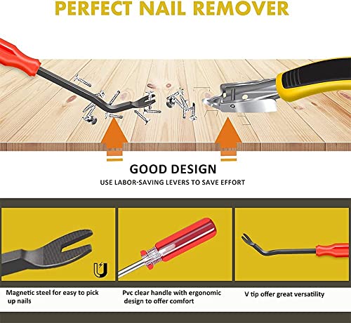 3 Pieces Heavy Duty Staple Remover Tools For Upholstery And Construction, Professional Tack Puller Set, Nail Puller For Quickly And Easily Extract All Kinds Of Nails #TOP3