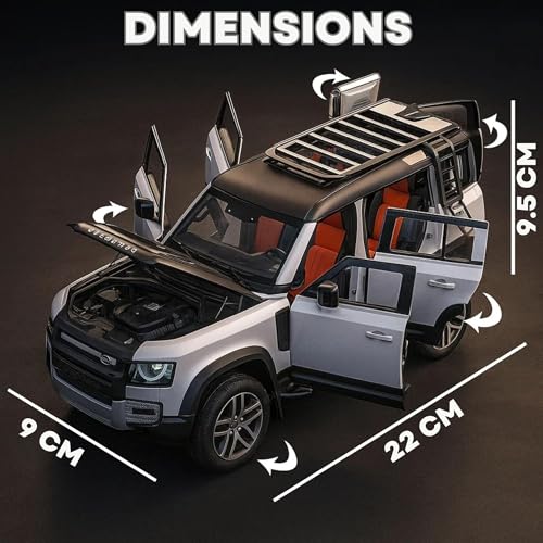 Image of GRAPHENE 1:22 Scale DieCast Metal Smoke Car Toy Defender RC Cars Openable Door Light and Spray Effect Model Remote Controll Toy Car Gifts Mist Toys for 4-10 Years Kids Boy Girl