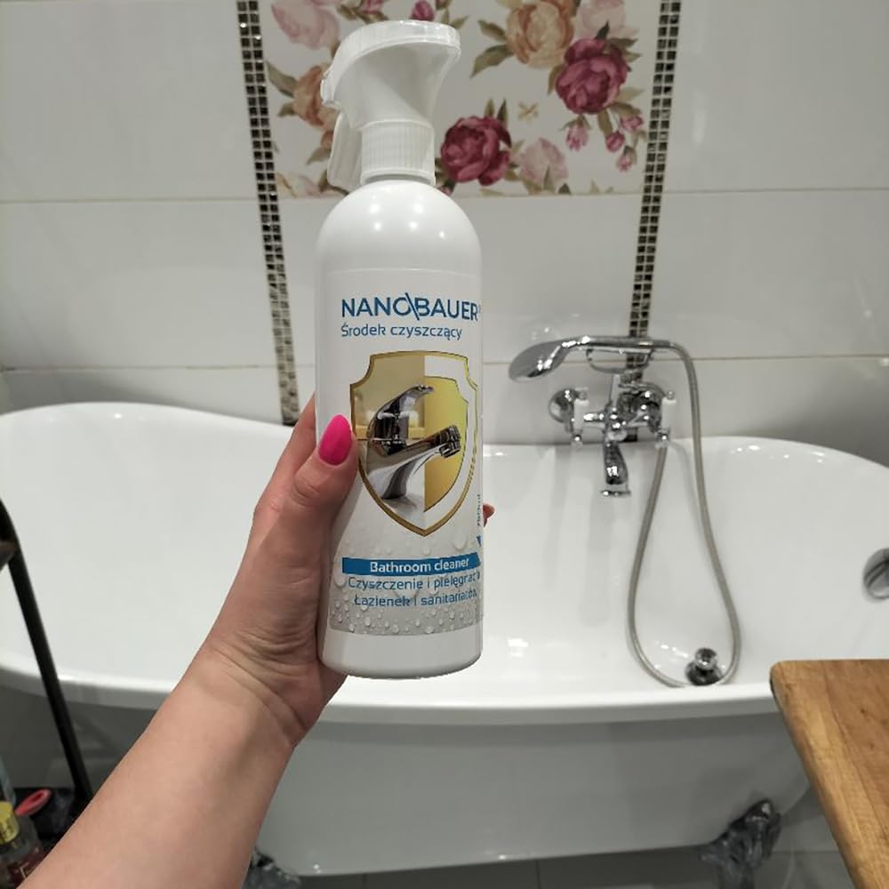 Supermocne środki czyszczące do kabin prysznicowych i łazienek | NANOBAUER Shower Cleaner 750 ml & Bathroom Cleaner 750 ml | Płyn do kabin prysznicowych, do armatury