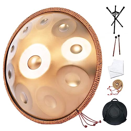 Tambour à Main en Acier contre le Stress | Handpan 10 Tons Ré Mineur