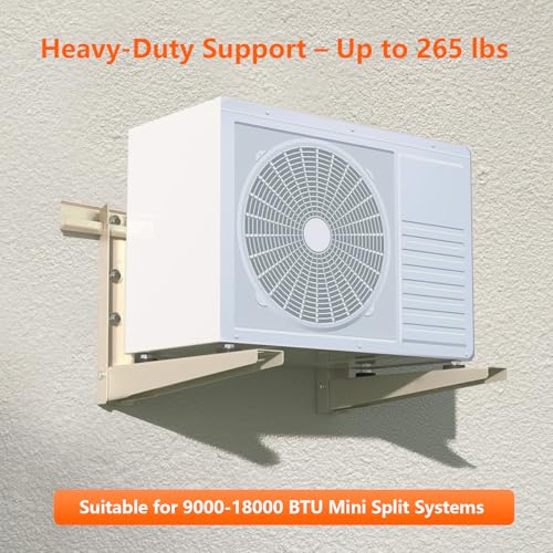 Image of Outdoor Wall Mounting Bracket,Support up to 265Lbs,9000-18000 Btu Condenser, for Hanging Ductless Mini Split Air Conditioner Heat Pump Systems,Split HVAC Installation Kit