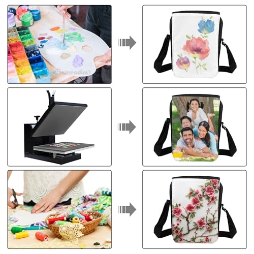 Framendino, 4 Pack Sublimation Bags Shoulder Bag Cross Body Blank DIY Sport for Birthday Gifts Travel Supplies3
