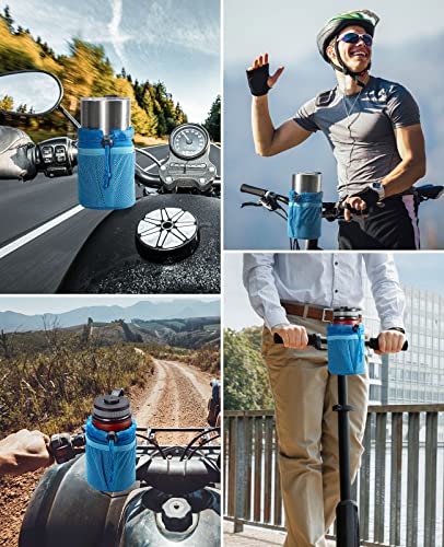 Kemimoto Bike Cup Holder, Oxford Fabric Bicycle Cup Holder With 0.6"-1.5" Alligator Clamp, Cup Holder For Bike, Boat, Canoe, Atv, Motorcycle, Wheelchair, Walker, Scooter, Kayak, Camper, Blue #TOP7