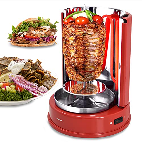 Syntrox Germany Dönergrill ROT-A-1400W-RED-Aragon Vertikal-Kebab & Gyrosgrill Schaschlikgrill Rotisserie Hähnchengrill