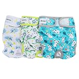 Avont 3 Couches Lavables pour Chien Femelle, Culotte Protection Confort Nappy Lors des Périodes Physiologiques, de Chaleurs, d'Incontinence-Animaux-M(33-48cm)