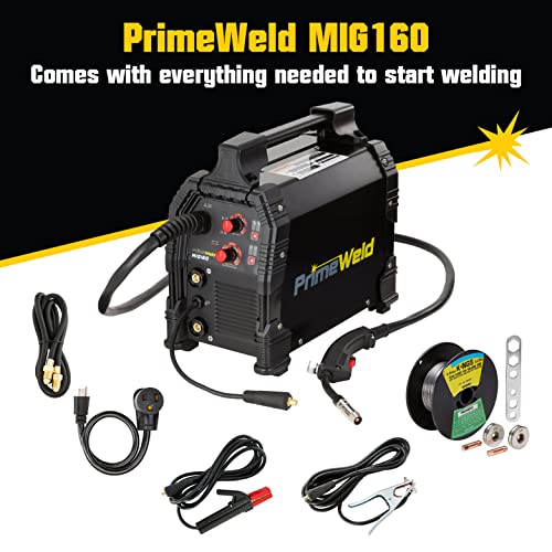 Image of PrimeWeld MIG160 Mig Welder, 160-Amp Gasless Flux Core Welding Machine With Dual Voltage 220v, 110v