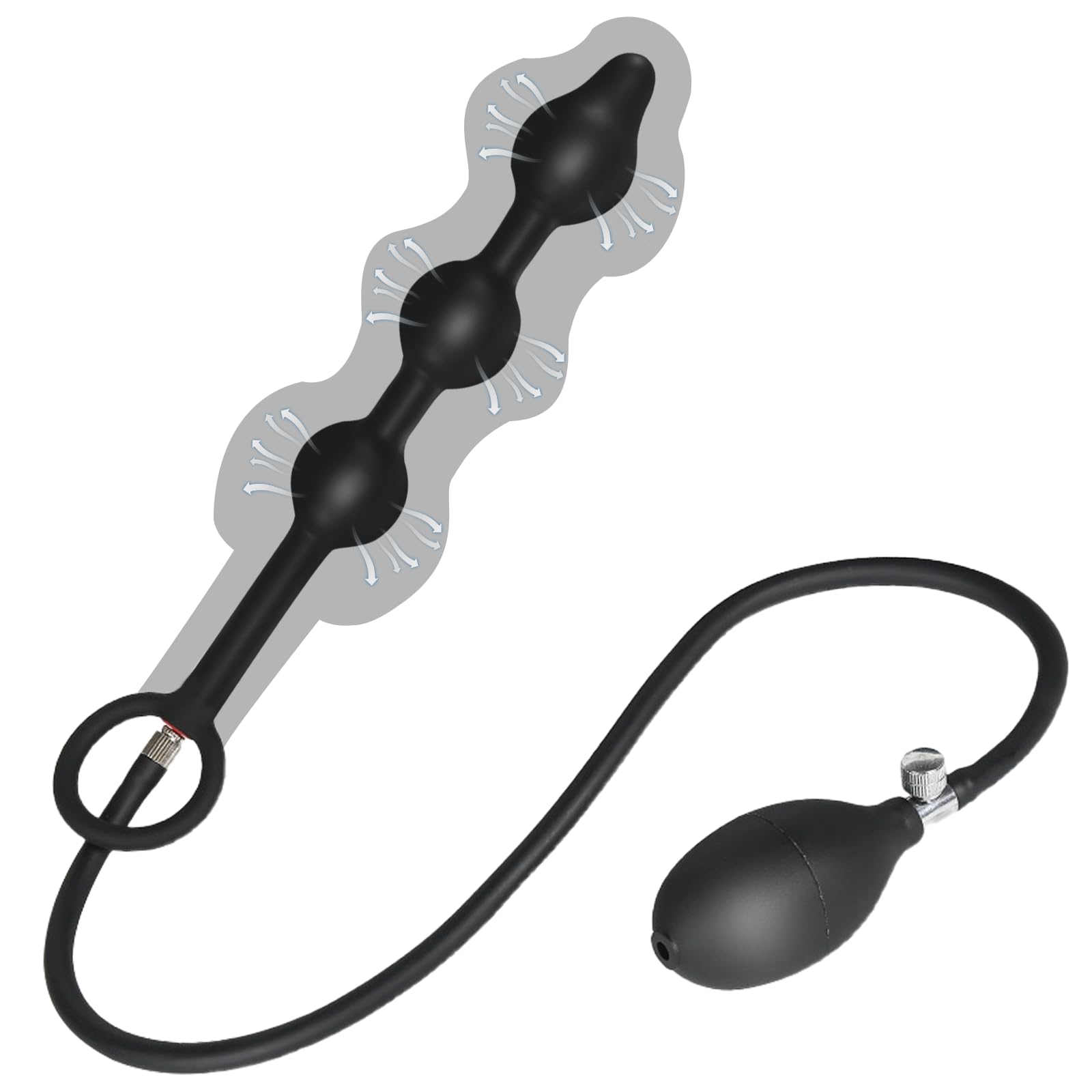 AMAZBEE Silicone Pull Bead Butt Plug con 3 perline Plug anale gonfiabile con anello del cazzo Giocattoli del sesso per adulti per il gioco anale esteso