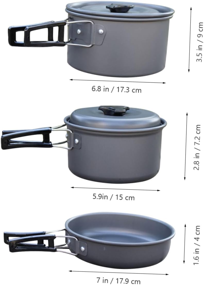 GALPADA Portable Camping Cookware Kit Folding Pot Pan Bowls Spoons Brush Mesh Bag for People Outdoor Activities