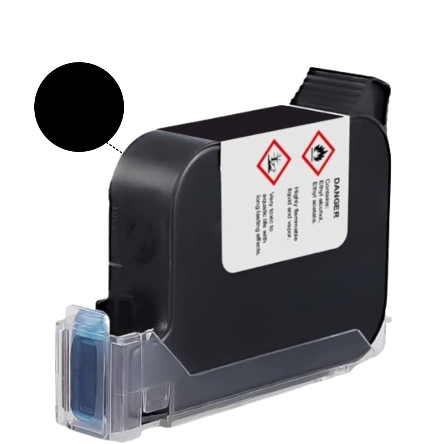 SONIC INDUSTRIES 12.7mm Quick-Dry Ink Cartridge – Black Solvent-Based for Handheld TIJ Batch Coding Printers-image-2