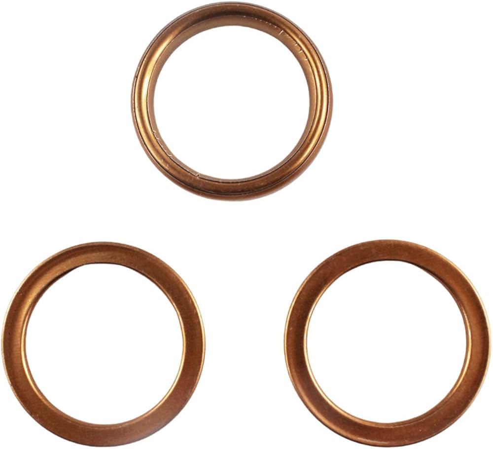 Amazon.co.jp: PRO BAT 3個 40mm 銅排気マフラー パイプガスケット