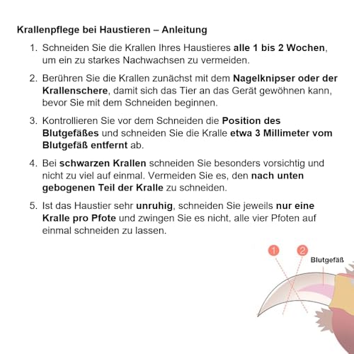 Votoka Krallenschere für Hunde und Katzen, Edelstahl Nagelknipser mit Sicherheitsschutz, Rot-Schwarz, mit Nagelfeile, Krallenpflege Werkzeug