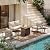 Metal Patio Furniture Set w/Fire Pit Table, 6-Piece Patio Set with 5-Inch Thick Cushions, Outdoor Furniture Set for Garden, Backyard, Balcony, Poolside (Warm Grey)