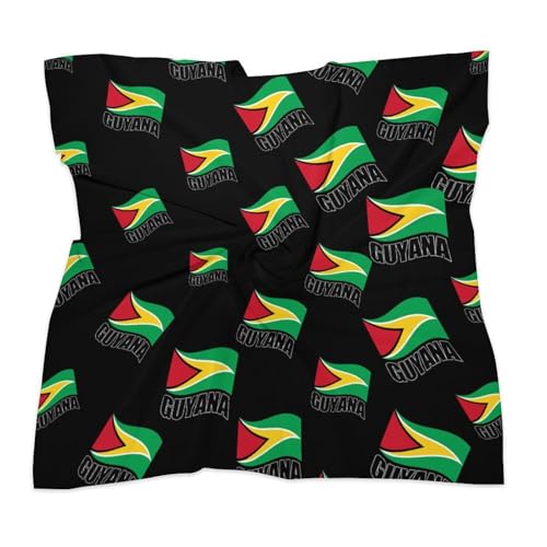 Guyana Flag Guyanese Fashion Square Silk Scarf Soft Lightweight Neck Hair Head Scarves3