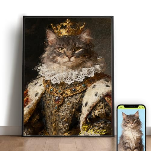 Personalized Pet Portrait from Photo, Custom Royal Dog and Cat