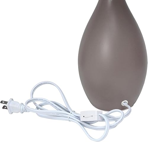 Miniatura 7 de Essentix - Lámpara de escritorio de cerámica estándar tradicional de 18.11 pulgadas con pantalla de tela a juego