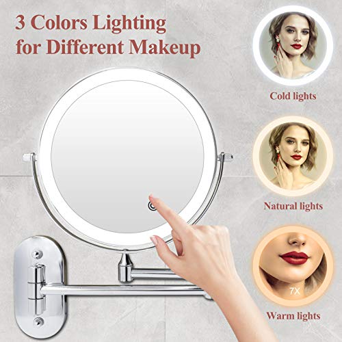 (62 OFF Deal) KOOLORBS 10X Magnifying Makeup Mirror with 3 Lightings, FULL Rotation, Powerful