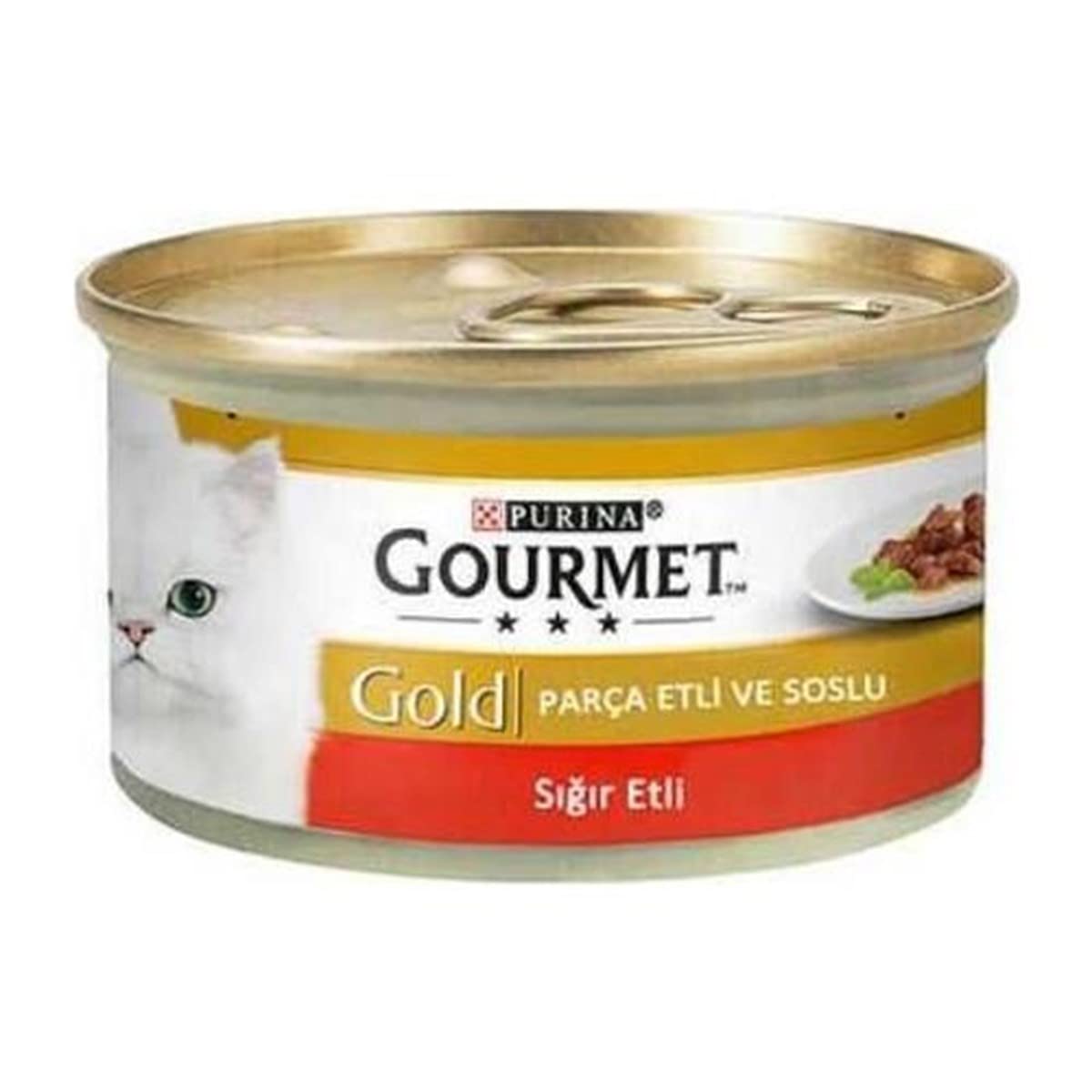 Gourmet Gold Parça Etli Sığır Etli Yaş Kedi Maması, 85 g