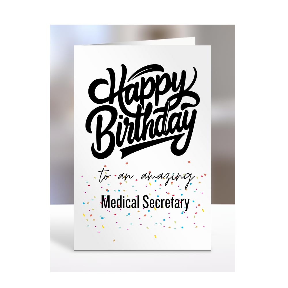 Card for Medical Secretary, Happy Birthday Gifts for Men or Women, Him, Her, Presents for Christmas, Appreciation, To an amazing, A5-167a_203 โ image 1