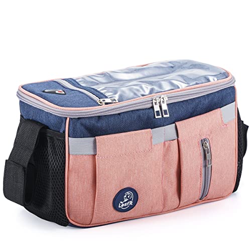 Lesfit Bolsa Organizadora de Cochecitos para Mamá,Bolsa Carrito Bebe, Gran Capacidad para Almacenar (color rosa y gris) Cover