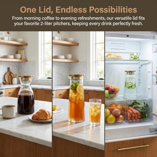Image of 3.54 Inch Water Pitcher Lid Replacement for Glass Kettle Leak-Resistant Carafe Lid Cover Suitable for 2 Liter Pitcher Home Kitchen Use