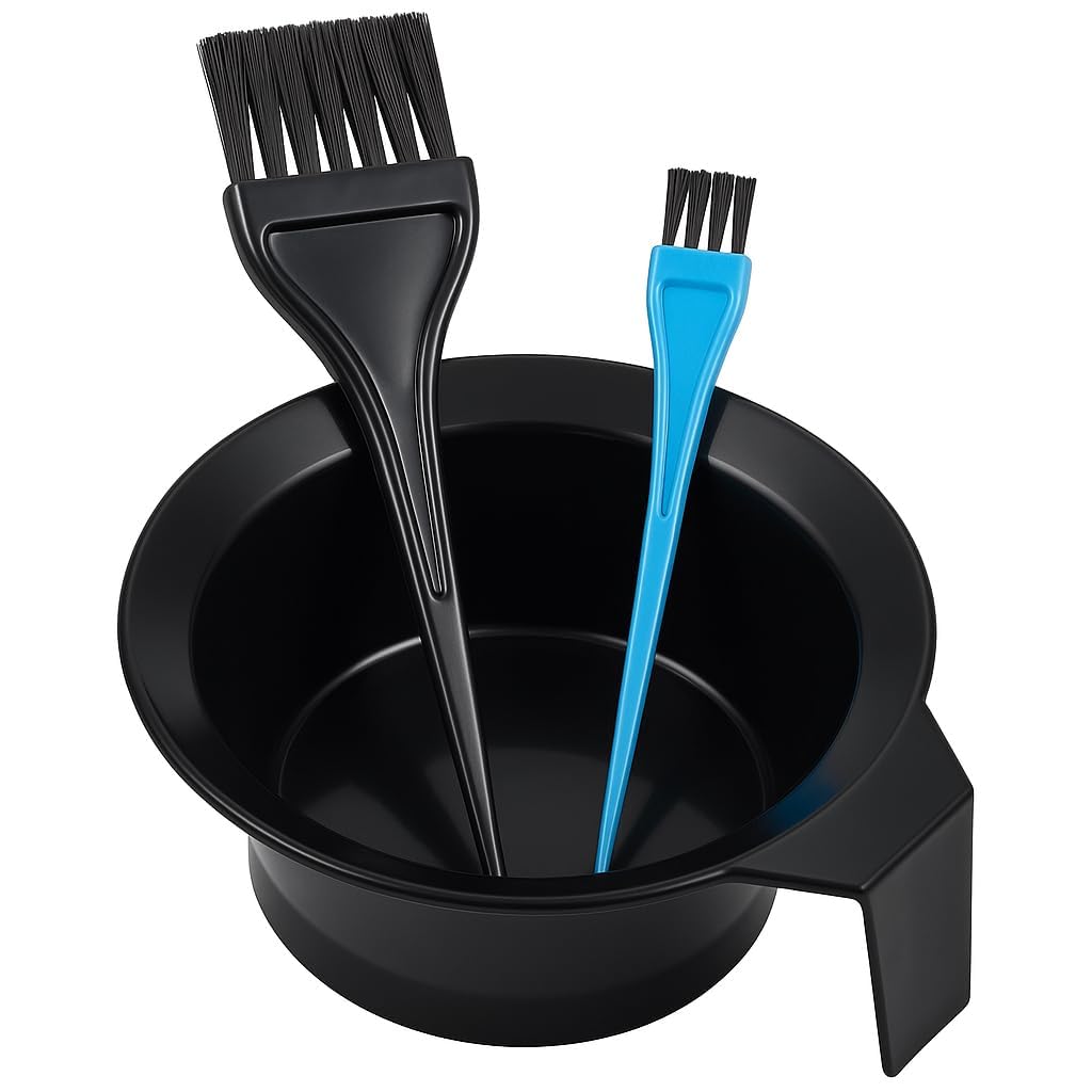 Lucifer Plastic Hair Dye Mixing Bowl Set with 2 Tinting Brushes for Hair, Mustache and Beard, 200 ml, Multicolor-image-37