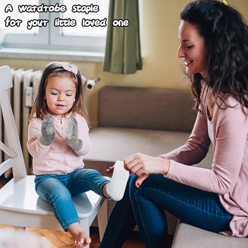 Non Slip Toddler Socks, 12 Pairs Low Cut Grip Socks Todller Ankle Socks with Grip for Boys Girls 1-7 Years3