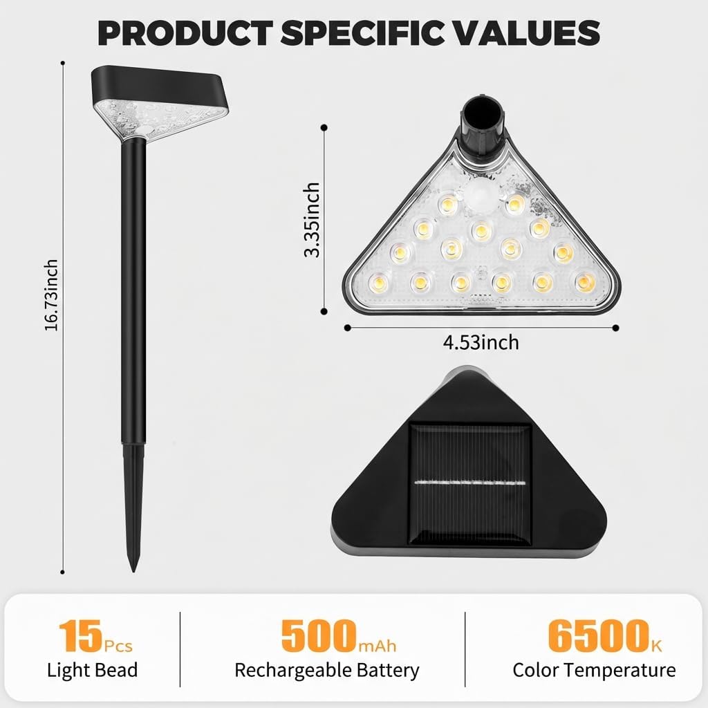 8 Pack Solar Pathway Lights Outdoor, Bright LED Solar Landscape Lights, Waterproof Solar Garden Lights for Yard, Patio, Walkway, Lawn, Driveway(Cold White, 8 Pack)