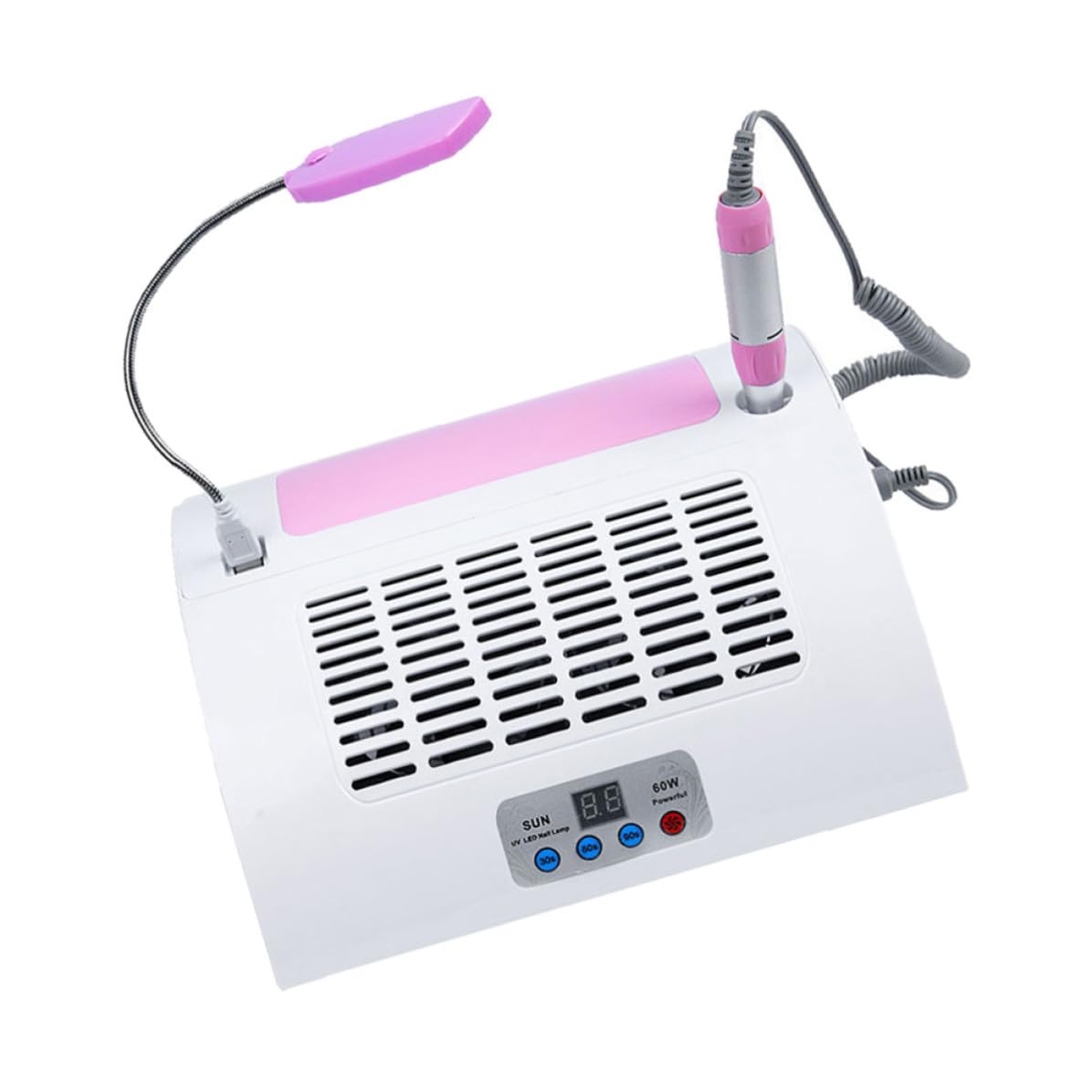 Ciieeo Aspiratore Unghie e Macchina per Manicure, Abs Bianco, Portatile, Piccole Dimensioni, per Unghie, Salone Manicure Professionale e Uso Domestico