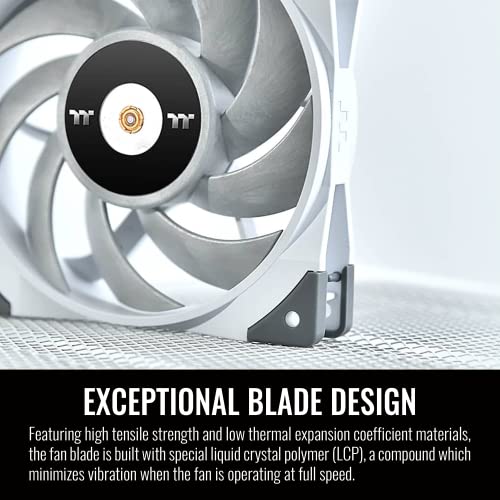 Image of Thermaltake ToughFan 12 White High Static Pressure 2000 PWM, Metal-Reinforced Motor Hub, Gen.2 Hydraulic Bearing 120mm Case /Radiator Fan, Single Pack, CL-F117-PL12WT-A