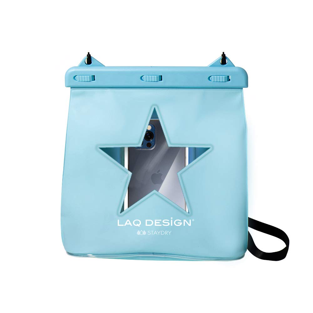 LAQ DESiGN STAYDRY Double Sided Perspective Waterproof Storage Bag with Adjustable Strap, Dry Bag with Screen Touchable Inter Pocket (Star)